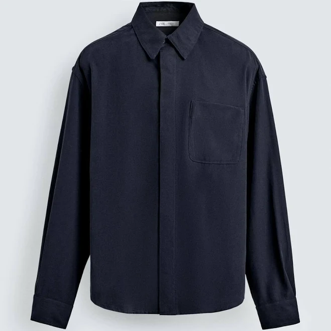 top Zara Men's Flowy Relaxed Fit Shirt Zara USA $59.9