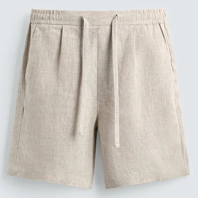 shorts Zara Men's Relaxed Fit Linen Shorts Zara USA $59.9