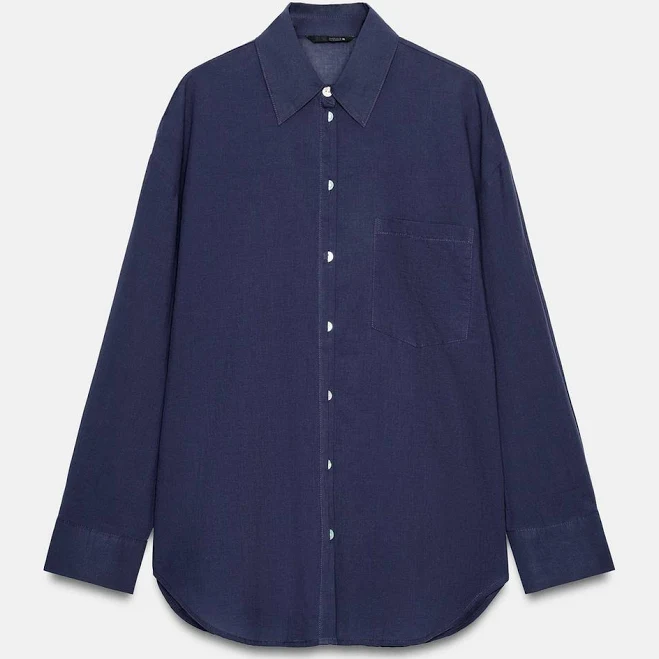 top Zara Oversized Cotton Shirt Zara USA $39.9