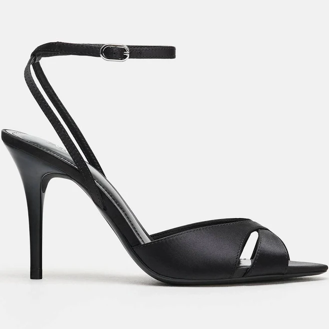 shoes Zara Satin Heeled Sandals Zara USA $59.9