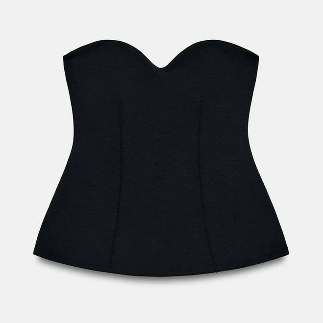 top Zara - Sweetheart Bandeau Top - Black - S - Woman Zara USA $25.9