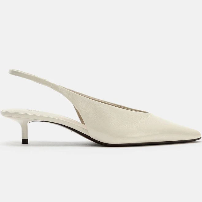 shoes Zara Women's Kitten Heel Slingback Shoes Zara USA $79.9