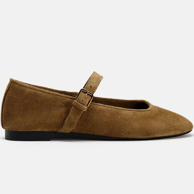 shoes Zara Women's Suede Ballet Flats Zara USA $59.9
