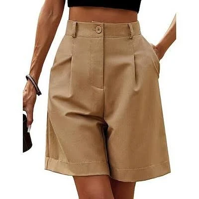 shorts Zeagoo Women's Dressy Casual Elastic High Waisted Wide Leg Bermuda Shorts with Pockets Target $19.99