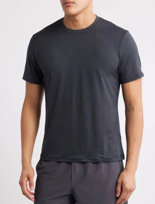 t-shirt Zella Dynamic Crewneck T-Shirt in Grey Dark Charcoal Heather at Nordstrom, Size Large Nordstrom $25