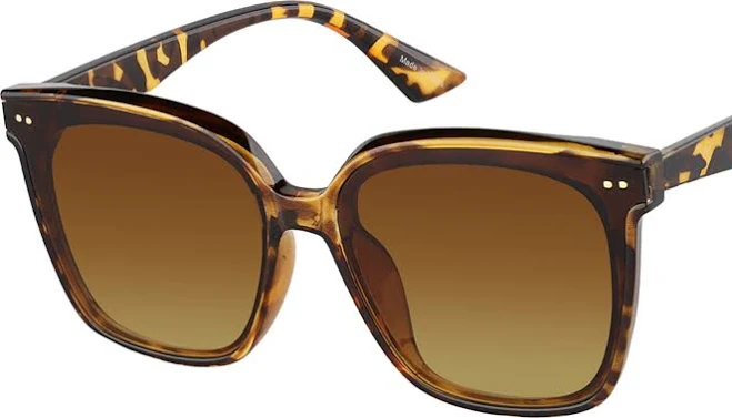 accessory Zenni Women's Round Sunglasses Tortoiseshell Plastic Full Rim Frame Zenni Optical $9.95
