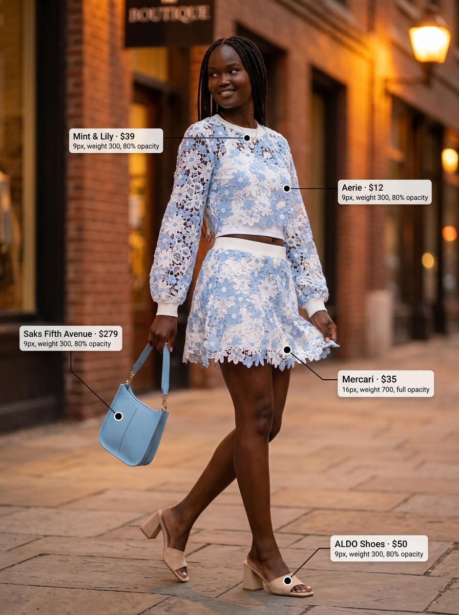 Playful light blue floral print shorts suit for summer garden party outfits for women 2026. Chic and modern look with block heel mules.