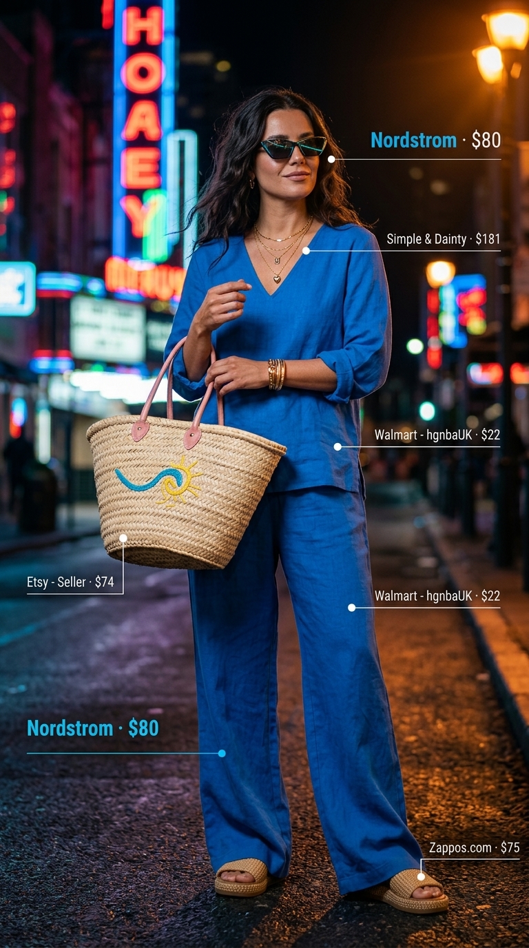 Cream pastel floral maxi dress, layered gold necklaces, and woven straw tote for summer garden party outfits for women 2026.