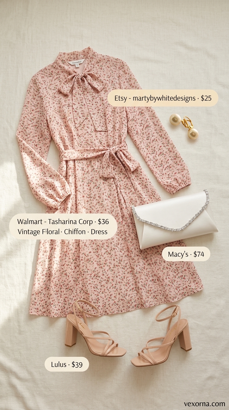 Blush pink floral chiffon shirt dress for women 2026, styled with strappy heels and pearl earrings for a romantic date.