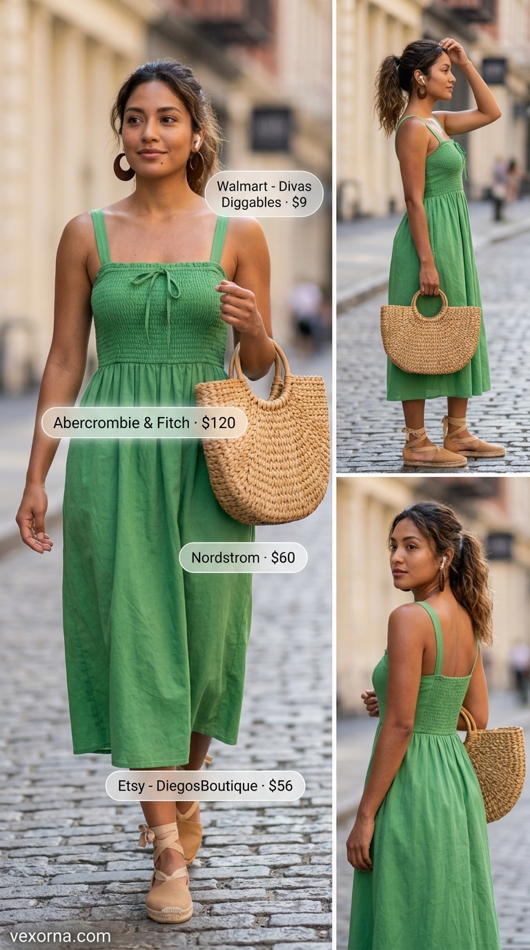 Trendy modest summer outfits for women 2026: Terracotta maxi dress for a bohemian sunset dinner.
