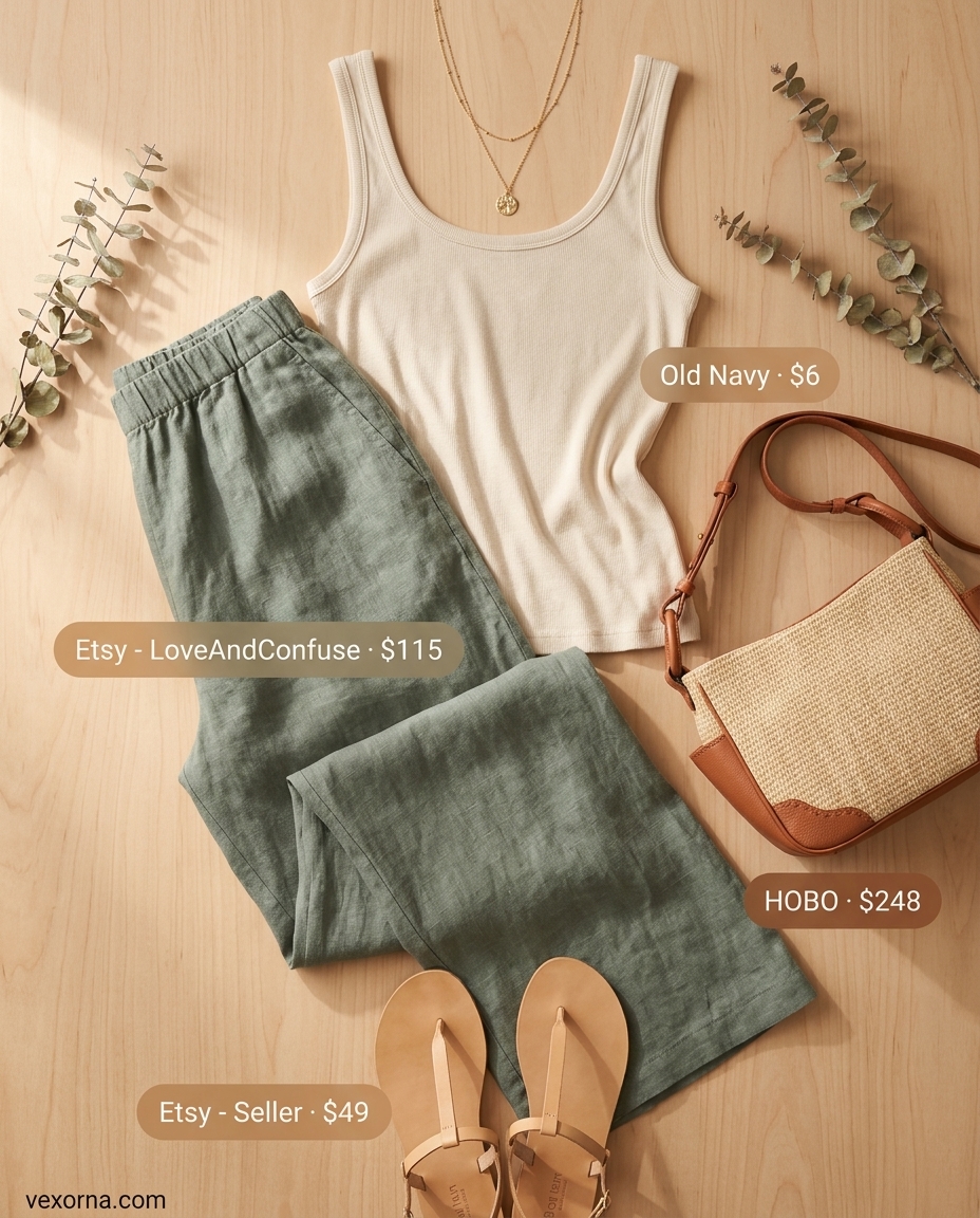 Sage green linen pants outfit for summer brunch. Best Summer Outfits for Every Body Type 2026.