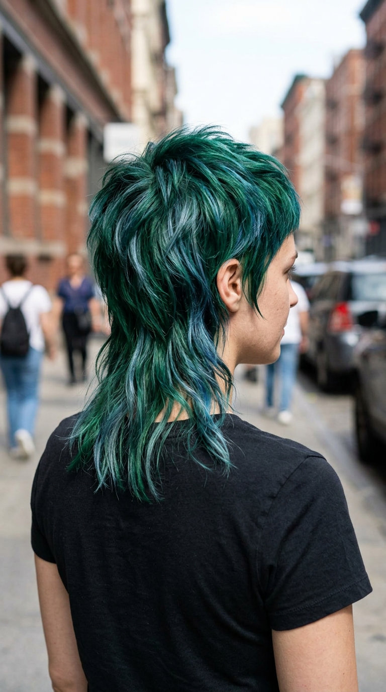 short choppy pixie-mullet haircut in electric blue for summer 2026