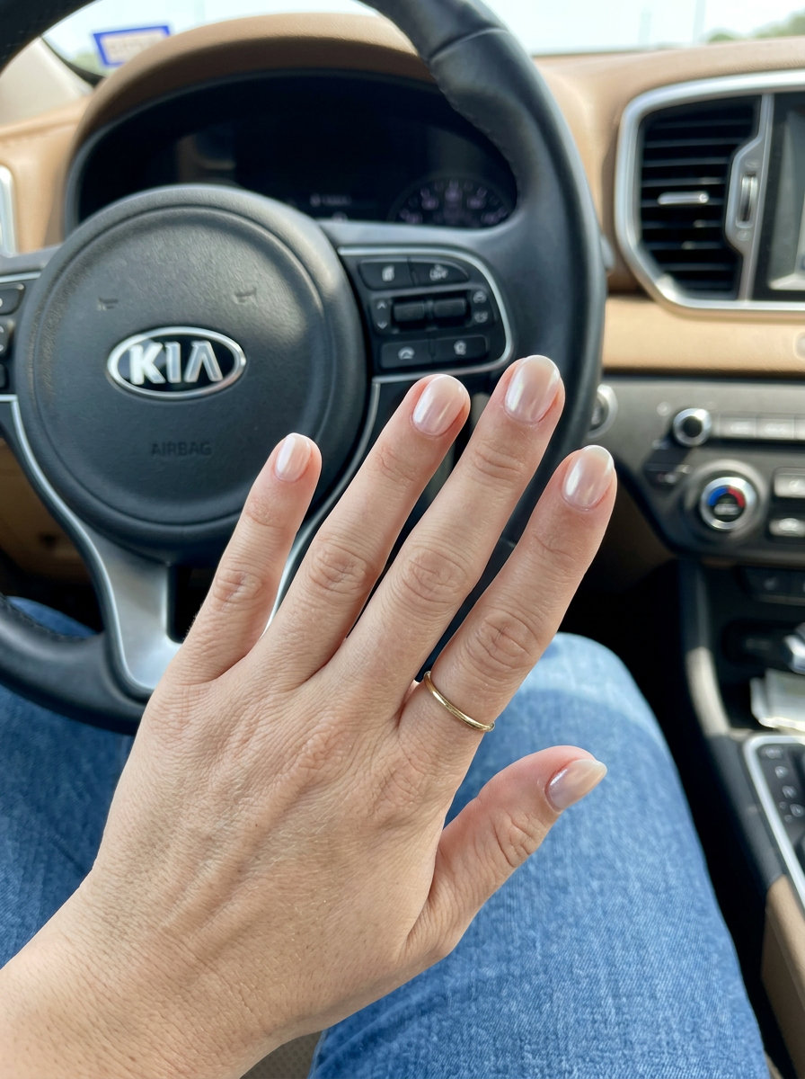 Nude glazed donut short round manicure: clean-girl, polished june manicure ideas - summer trends 2026.
