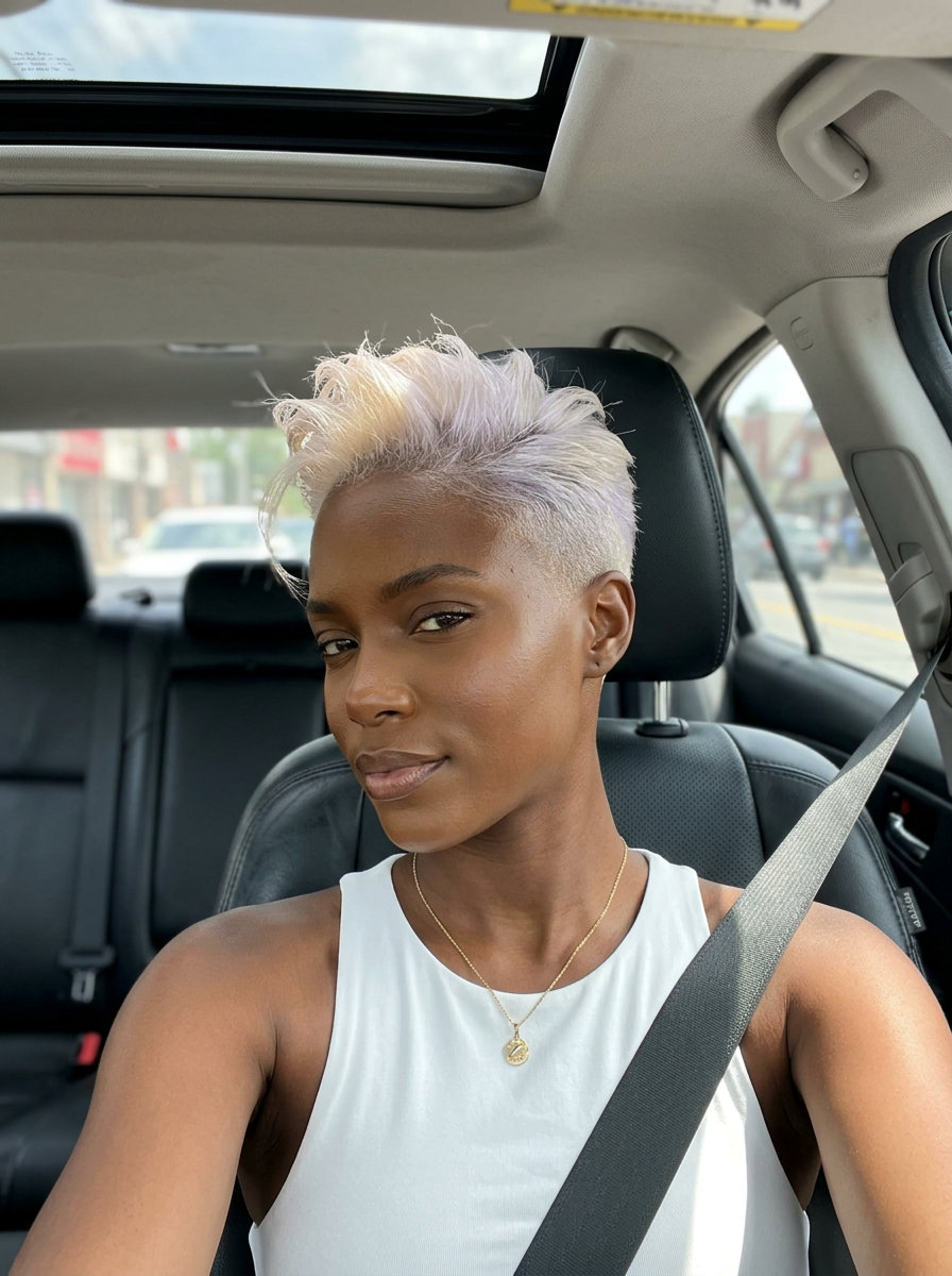 short platinum blonde clipper fade with cool white tones for summer 2026