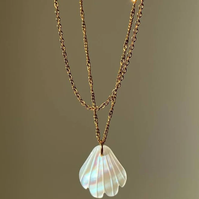 accessory 18K Gold Minimalist Boho Shell Pendant Necklace Etsy - Seller $25.87