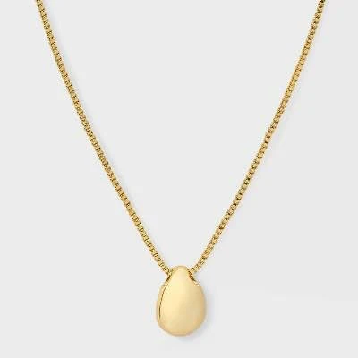 accessory A New Day 14K Gold Plated Puffed Teardrop Pendant Necklace Target $15.99