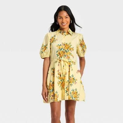 dress A New Day Women's Puff Sleeve Mini Shirtdress Target $35