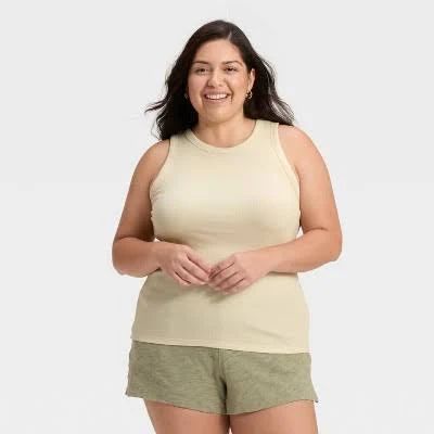 top A New Day Women's Slim Fit Ribbed Tank Top Target $4