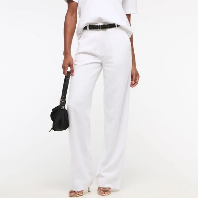 pants Abercrombie & Fitch Women's Tailored Linen-Blend Wide Leg Pants Abercrombie & Fitch $24.97