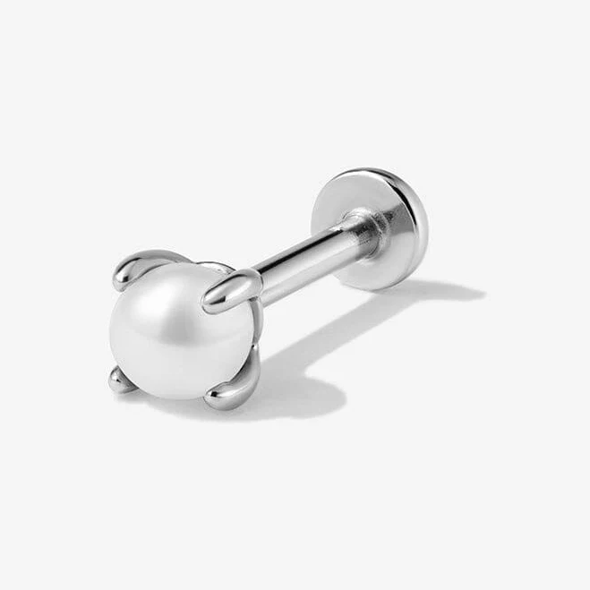 accessory Adornmonde White Gold Pearl Earrings Adornmonde $128