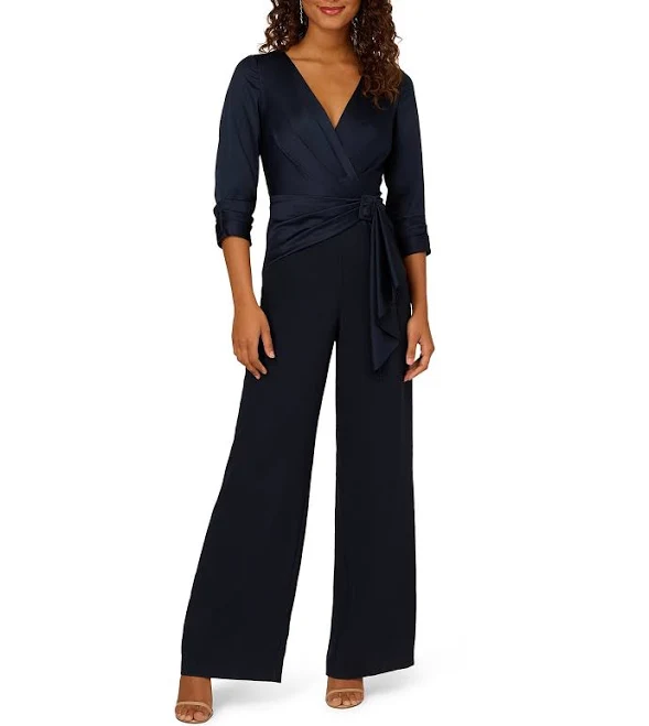 romper Adrianna Papell Satin Crepe Jumpsuit Women's Dress Dillard's $189