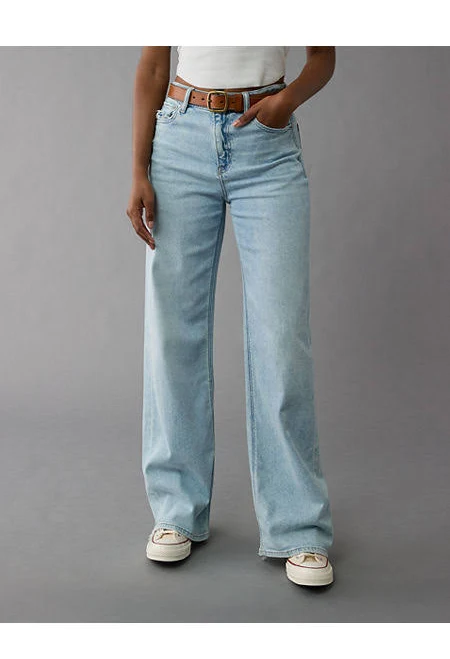 jeans AE Dreamy Drape Stretch Super High-Waisted Baggy Wide-Leg Jean American Eagle Outfitters $66.45