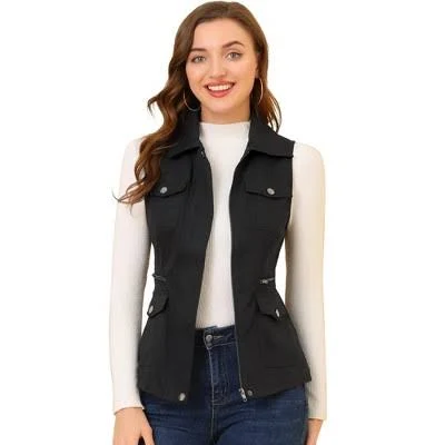 vest Allegra K Women's Sleeveless Zip-Up Cargo Vest with Pockets Target $45.99