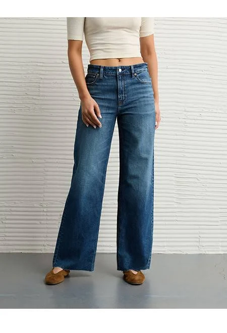 jeans American Eagle Women's Dreamy Drape Stretch Super High-Waisted Baggy Wide-Leg American Eagle Outfitters $66.45