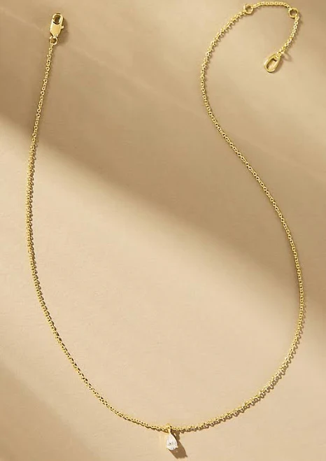 accessory Ana Luisa Elise Sparkling 14K Gold Plated Solitaire Pendant Necklace Anthropologie $55