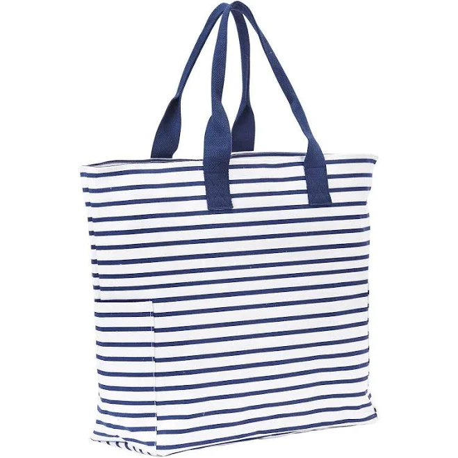 bag Bateau Stripe Canvas Carryall Tote Bag Grand Souk Co $38