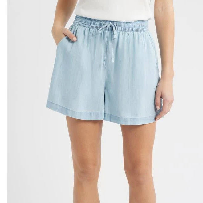 shorts Beach Lunch Lounge Women's Toney Tie Waist Chambray Mini Shorts Nordstrom $48