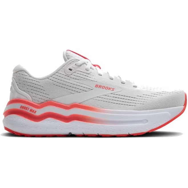 shoes Brooks Ghost Max 2 White/Hot Coral - Womens Lamey Wellehan $108.99