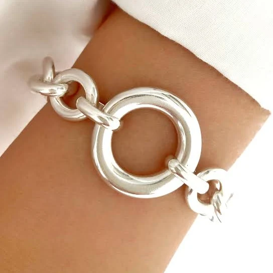 accessory Chunky Silver Chain Bracelet Etsy - Seller $89.3