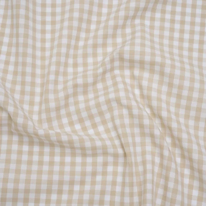 gingham Cotton Gingham 0.25" - Beige - Londrina Collection Mood Fabrics $15.96