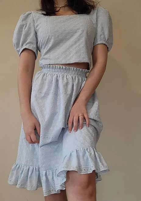 matching set Croptop & Skirt Two Piece Set Etsy - Seller $38