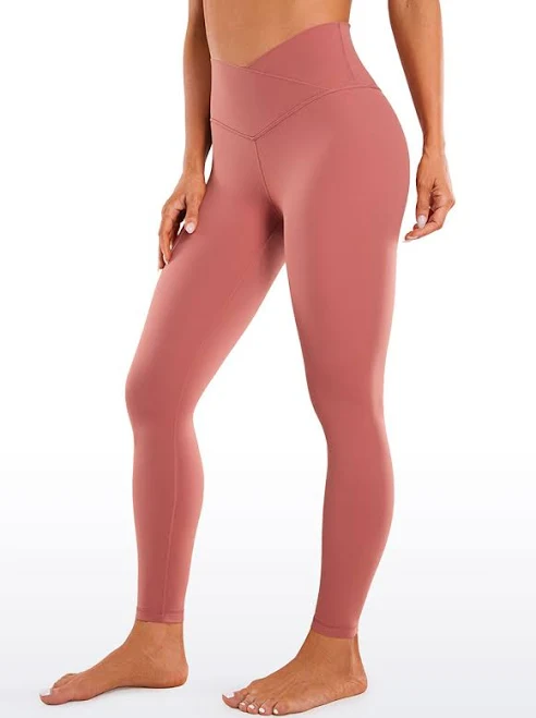 leggings Crz Yoga Women's Butterluxe Cross Waist Workout Leggings 28 Inches High Waisted shop.crzyoga.com $25