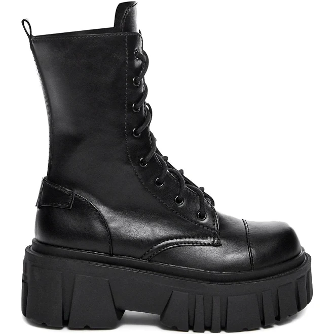 shoes Current Mood Everyone's A Critic Combat Boots - BLACK / US 10 Dolls Kill $125