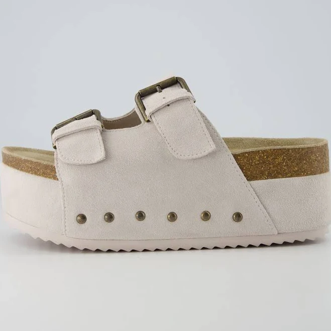 shoes Cushionaire Women's Guru Platform Studded Chunky Slide Sandals Cushionaire $69.99