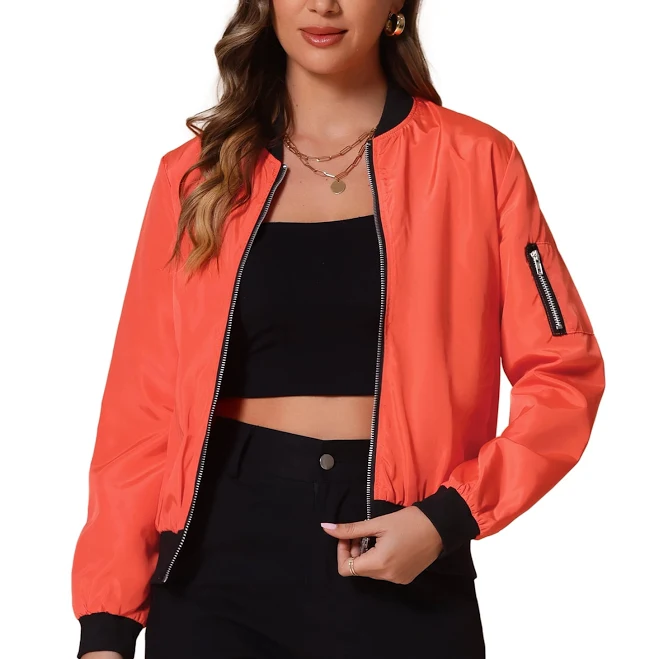 outerwear Daring Diva Casual Zip Up Bomber Jacket Walmart $25.99