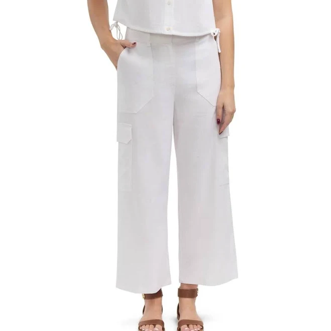 cargo pants Ellen Tracy Women's Linen-Blend Wide-Leg Cargo Pants Nordstrom Rack $29.97
