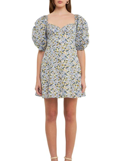 dress Endless Rose Women's Floral Print Pintuck Mini Dress Nordstrom $99.99