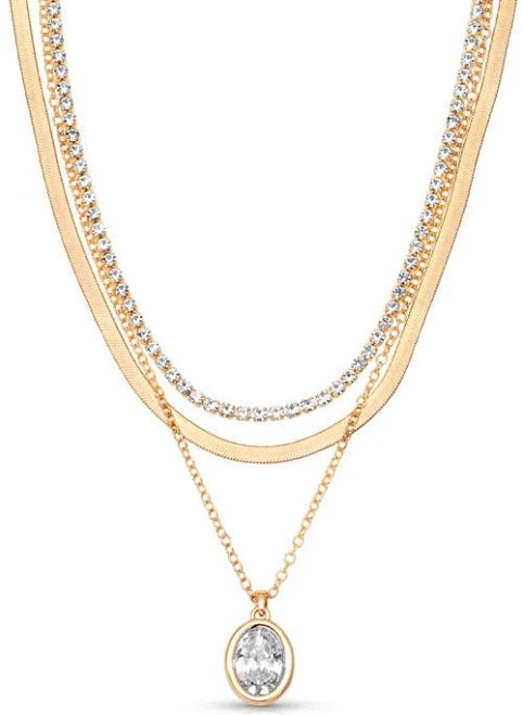 accessory Ettika Metallic Gold Cubic Zirconia Layered Necklace Nordstrom $90