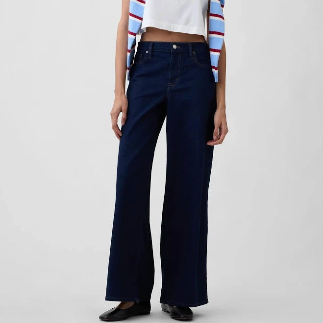 jeans Gap Women's Mid Rise Wide-Leg Jeans Gap Factory $39.99