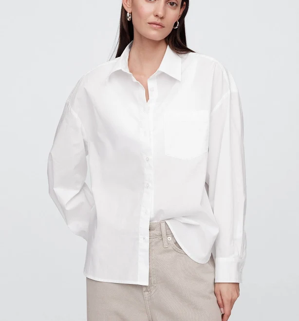 top Gap Women's Oversized Poplin Shirt Gap Factory $29.99