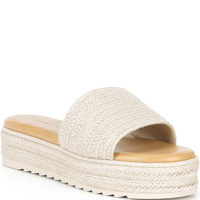 shoes Gianni Bini Women's Karsten Raffia Espadrille Platform Slide Sandals Dillard's $79.99