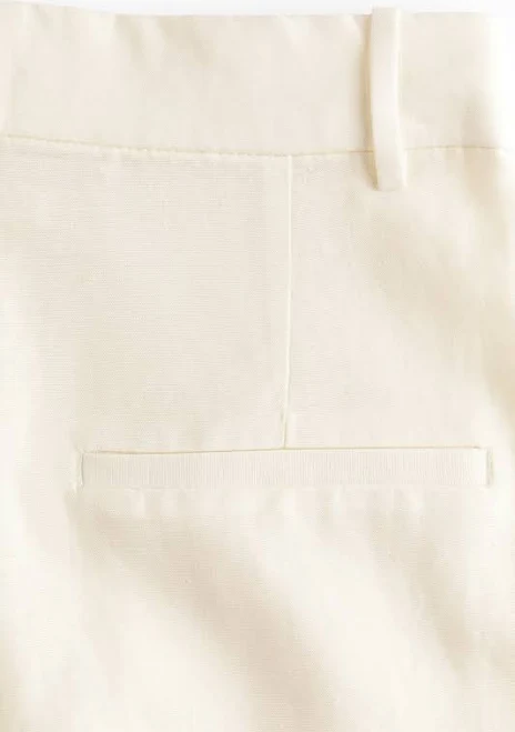 shorts H&M Women Ivory Tailored linen-blend shorts H&M $29.99