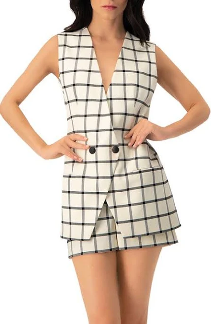 vest Ivonne Check Double Breasted Vest Nordstrom $149