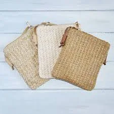 bag Ladies Soft Natural Straw Weave Effect Cross Body Bag with Vegan Leather Strap - 3 Colours Available Etsy $21.26