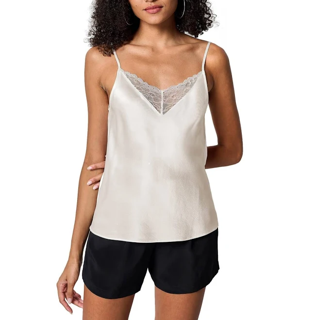top Lilysilk Women's V Neck Lace Silk Camisole Macy's $80.5