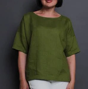 top Linen Boat-Neck Tunic Etsy - MyLinenStyle $66.27